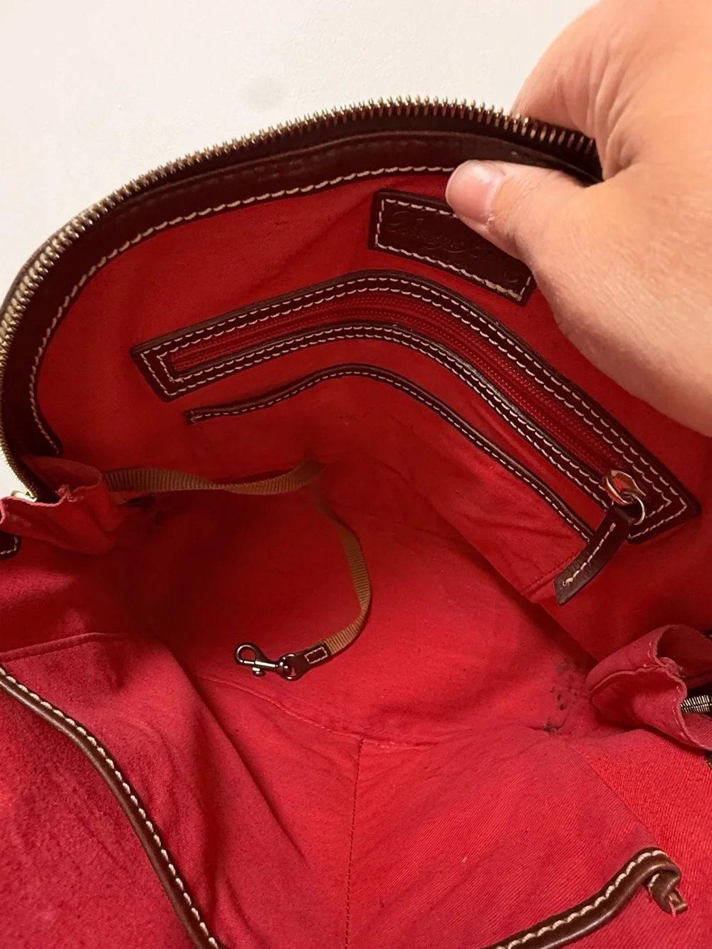 Dooney & Bourke Chocolate Brown Lizard-Embossed Satchel